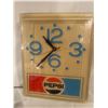 Image 3 : Vintage Pepsi Cola advertising clock - 17"x13"working- needs bulb
