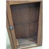 Image 2 : oak hanging cupboard with 3 shelves and glass piece- not installed- 28" by 11" by 43"H