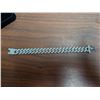 Image 2 : NEW Platinum Plated 14.0mm Iced Out Cuban Link Bracelet - 8" Long
