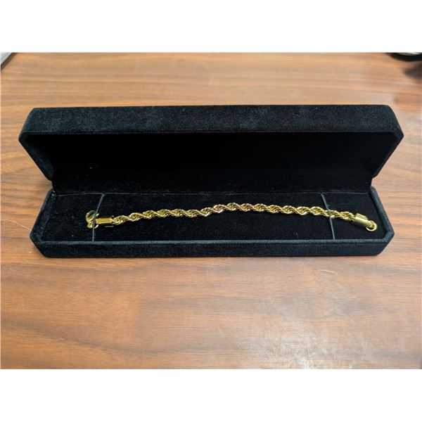 NEW 14K Gold Plated 6.0mm Rope Bracelet - 8" Long