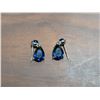 Image 2 : NEW Platinum Plated 2.0ct Each Pear Cut Lab-Created Blue Sapphire Dangle Earrings