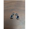 Image 4 : NEW Platinum Plated 2.0ct Each Pear Cut Lab-Created Blue Sapphire Dangle Earrings