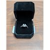 Image 1 : NEW 925S 1.25ct Princess Cut Simulated Diamond (CZ) Halo Twist Ring, Size 7, Mounted in 925 Sterling