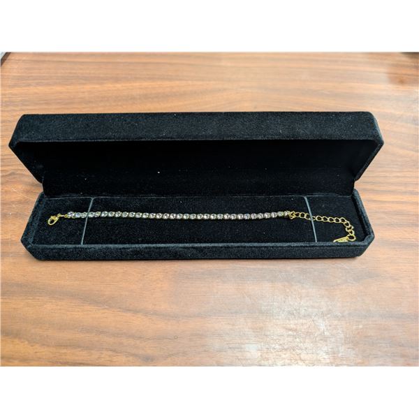 NEW 14K Gold Plated 6.6tcw Simulated Diamond (CZ) Tennis Bracelet - Adjustable 6.5" - 8.5" Long