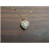 Image 3 : NEW 14K Gold Plated 20.0mm Simulated Diamond (CZ) Heart Cluster Necklace with 7.0mm Synthetic Pearl 