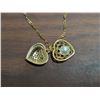 Image 4 : NEW 14K Gold Plated 20.0mm Simulated Diamond (CZ) Heart Cluster Necklace with 7.0mm Synthetic Pearl 