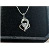 Image 2 : NEW 925S 1.0ct Heart Cut Moissanite Lab Diamond Heart Necklace, Adjustable 16" - 17", Mounted in 925