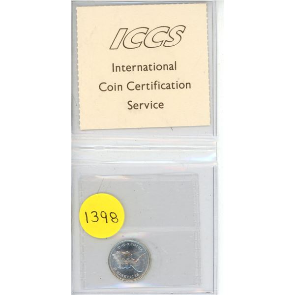 1965 Canadian Silver Ten Cents - ICCS MS-64