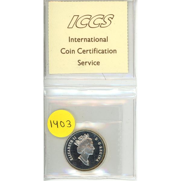 1998 Canadian Sterling Silver Fifty Cents - ICCS PF-67 Mirror 92.5%