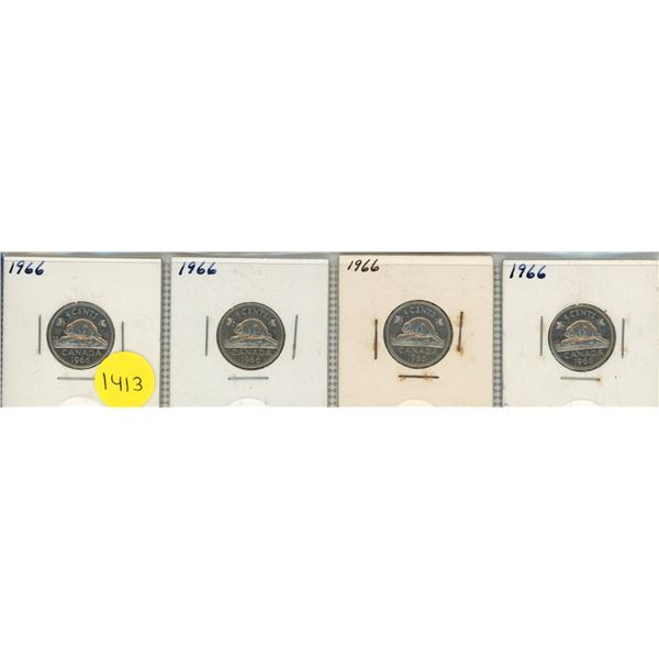 1966 Canadian Five Cents x 4