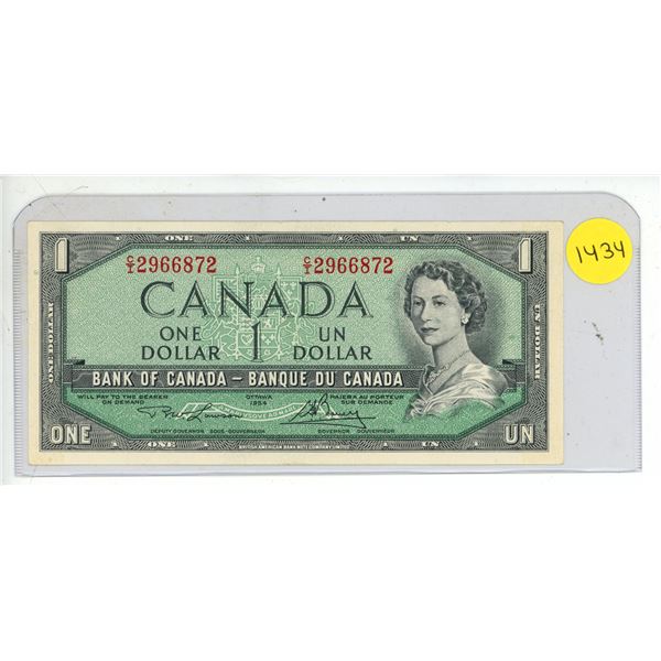 1954 Bank Of Canada One Dollar Bank Note