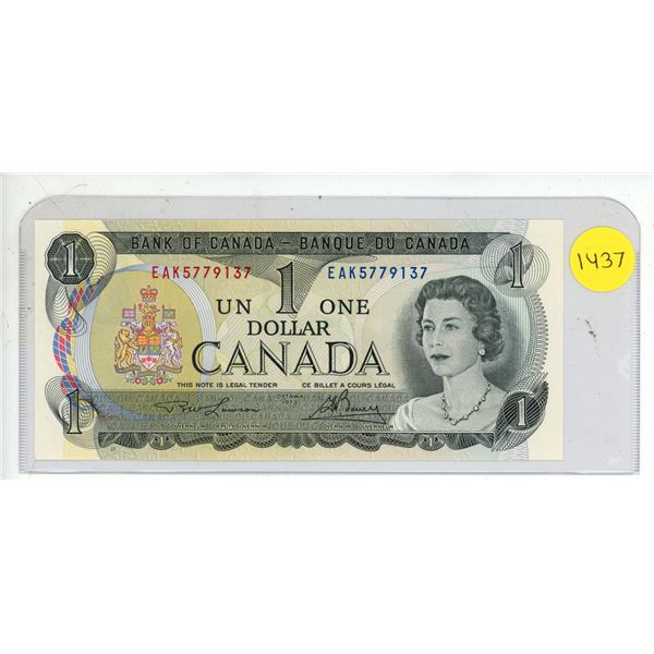 1973 Bank Of Canada One Dollar Bank Note