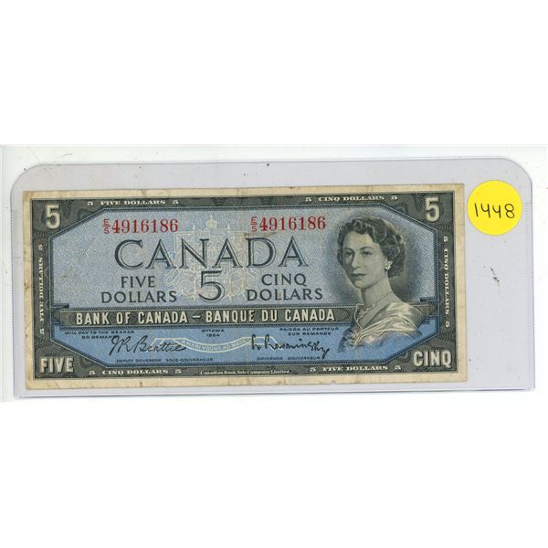 1954 Bank Of Canada Five Dollar Bank Note