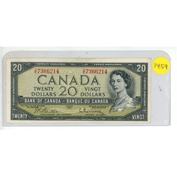 1954 Bank Of Canada Twenty Dollar Bank Note