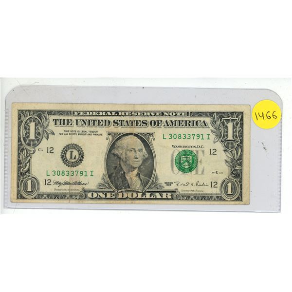 1995 USA One Dollar Bank Note