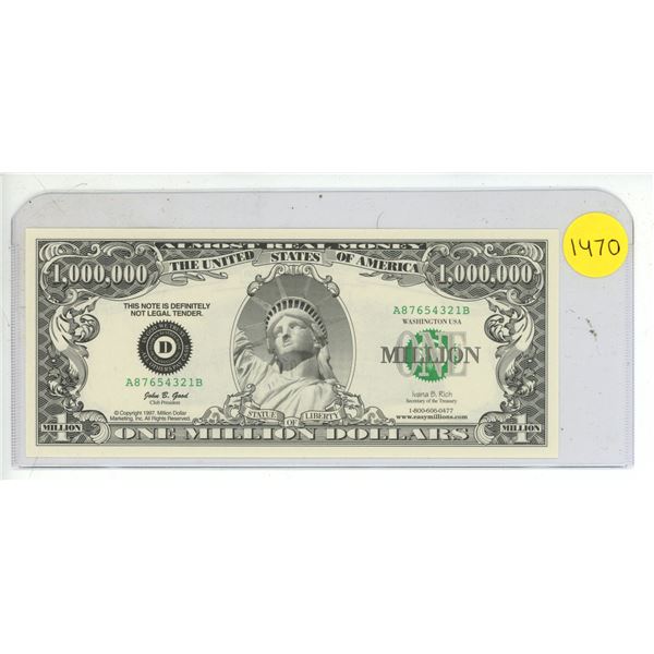 1997 USA One Million Dollar Note