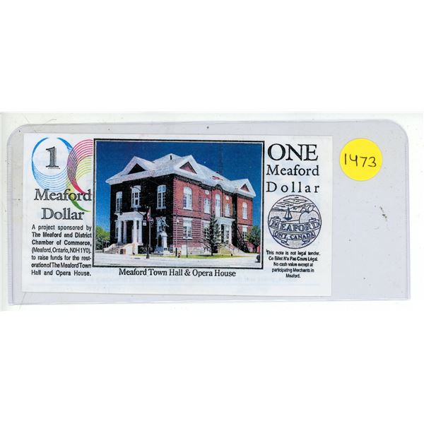 1992 One Meadford Dollar Bank Note