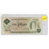 Image 1 : 1989 Bank Of Guyana Five Dollar Bank Note