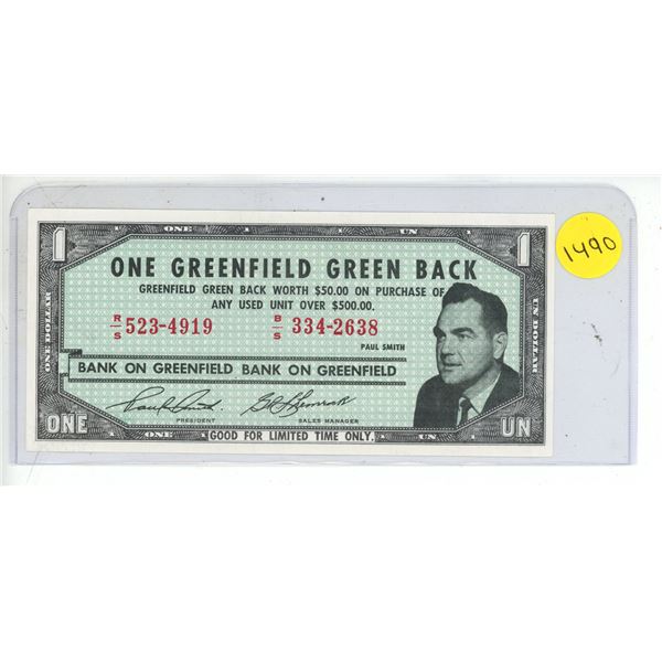 One Greenfield Green Back