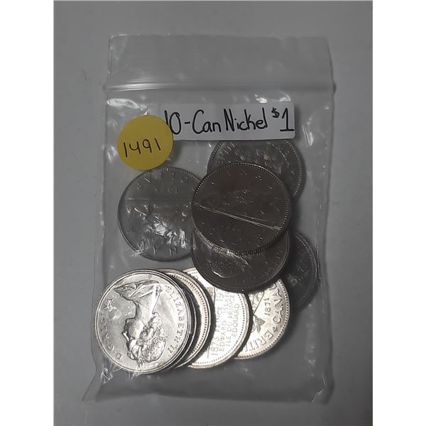 Ten Canadian Nickel Dollars