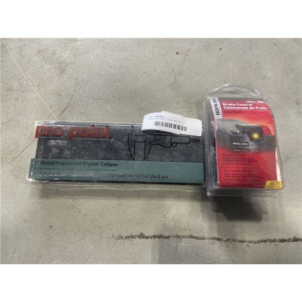 NEW PRO POINT 6 INCH METAL FRACTIONAL DIGITAL CALIPER, AND NEW HOPKINS BRAKE CONTROL UNIT