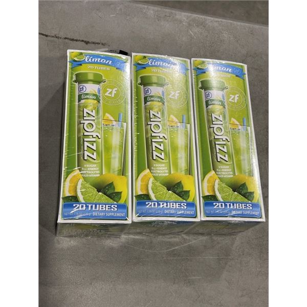 3 BOXES ZIPFIZZ LIMON 20 TUBES PER BOX
