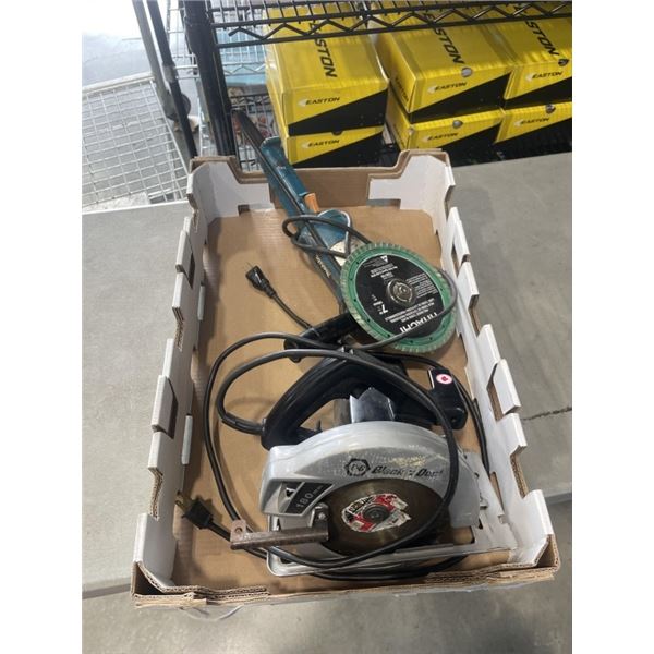 HITASHI 7" GRINDER AND BLACK AND DECKER CIRCULAR SAW