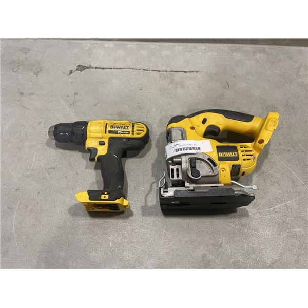 2 DEWALT CORDLESS TOOLS, NO  BATTERIES