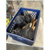 Image 2 : TWO TOTES WITH MASONRY TOOLS, HAND TOOLS AND A TORCH