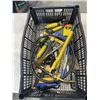 Image 3 : TWO TOTES WITH MASONRY TOOLS, HAND TOOLS AND A TORCH