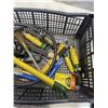 Image 4 : TWO TOTES WITH MASONRY TOOLS, HAND TOOLS AND A TORCH