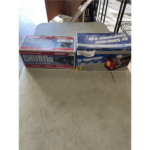 SHURFLO ACCUMULATOR TANK AND PIT STOP AIR COMPRESSOR