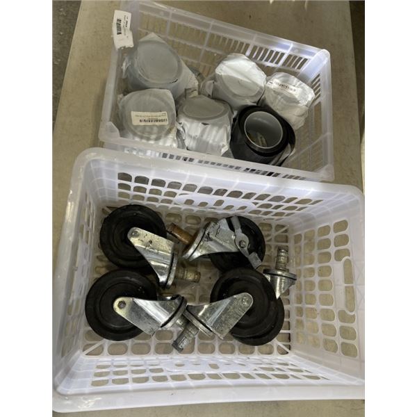 BASKET OF CAR DOOR SIL PROTECTOR AND BASEKT OF CASTERS