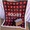 Image 1 : 10 PAIRS OF NEW DEERSKIN GLOVES AND NEW HOCKEY FLEECE BLANKET