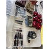 Image 2 : LARGE TOTE OF ASSORTED TOOLS AND HARDWARE