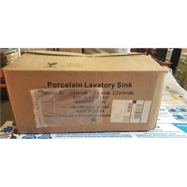 NEW BLACK PORCELAIN BATHROOM SINK