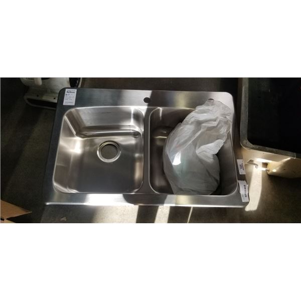 NEW DOUBLE STAINLESS SINK W/ ACCESSORIES