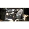 Image 1 : NEW DOUBLE STAINLESS SINK W/ ACCESSORIES