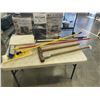 Image 1 : TWO SLEDGE HAMMERS AND HANDLED BRUSH AND TWO MOPS