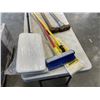 Image 2 : TWO SLEDGE HAMMERS AND HANDLED BRUSH AND TWO MOPS