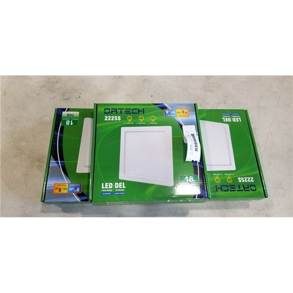 5 NEW ORTECH LED 9 INCH FLUSH MOUNT SQAURE  LIGHTS
