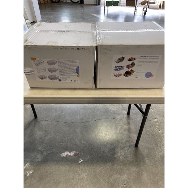 2 NEW 9PC CLEAR PLASTIC FOOD STORAGE BIN SETS