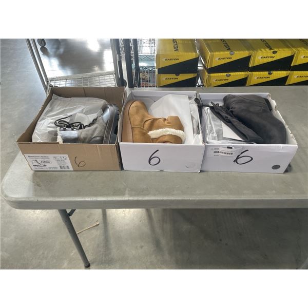 3 NEW PAIRS OF WOMENS SIZE 6 BOOTS