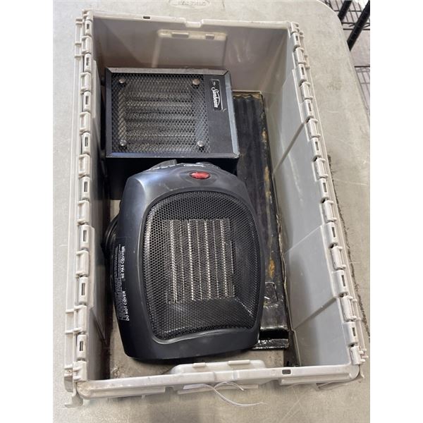 TWO SPACE HEATERS IN TOTE