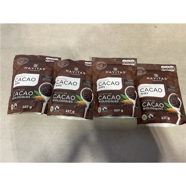 LOT OF 4 BAGS OF  NEW NAVITAS ORGANIC CACAO NIBS