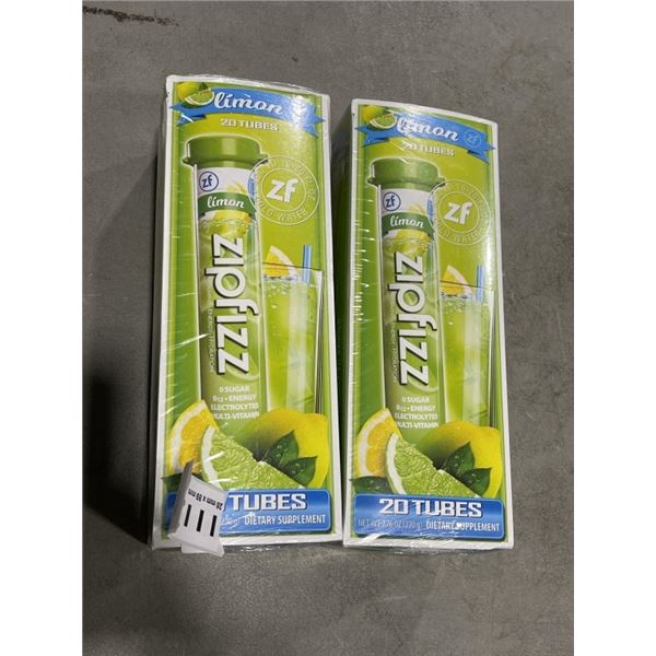 2 BOXES ZIPFIZZ LIMON 20 TUBES PER BOX
