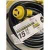 Image 2 : AS NEW 15FT 30AMP RV CABLE WITH TWIST LOCK CONNECTOR