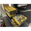 Image 1 : PALLET BIN OF ASSORTED TOOLS, HARDWARE AND MORE, MUST TAKE ALL, BIN INCLUDED