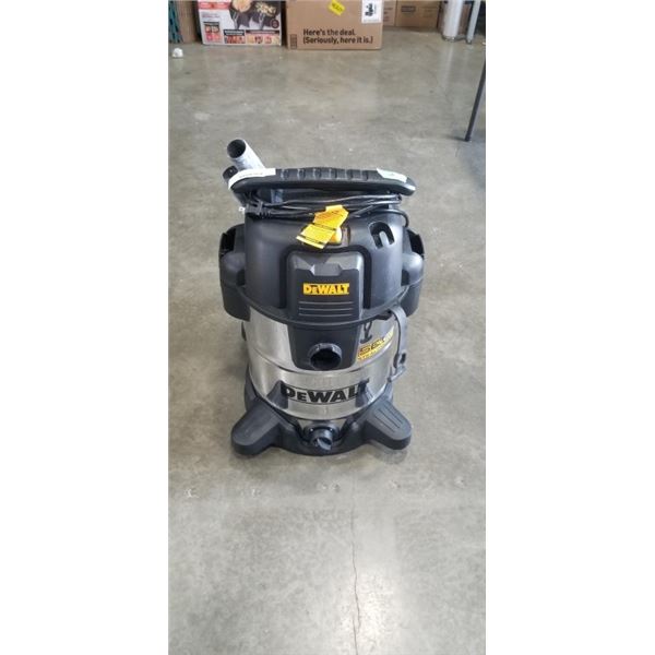 TWO DEWALT STAINLESS 10 GALLON SHOP-VACS FOR PARTS OF REPAIR