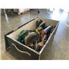 Image 2 : WOOD TRUNK FILLED WITH POWER TOOLS AND TRAILER HITCHES
